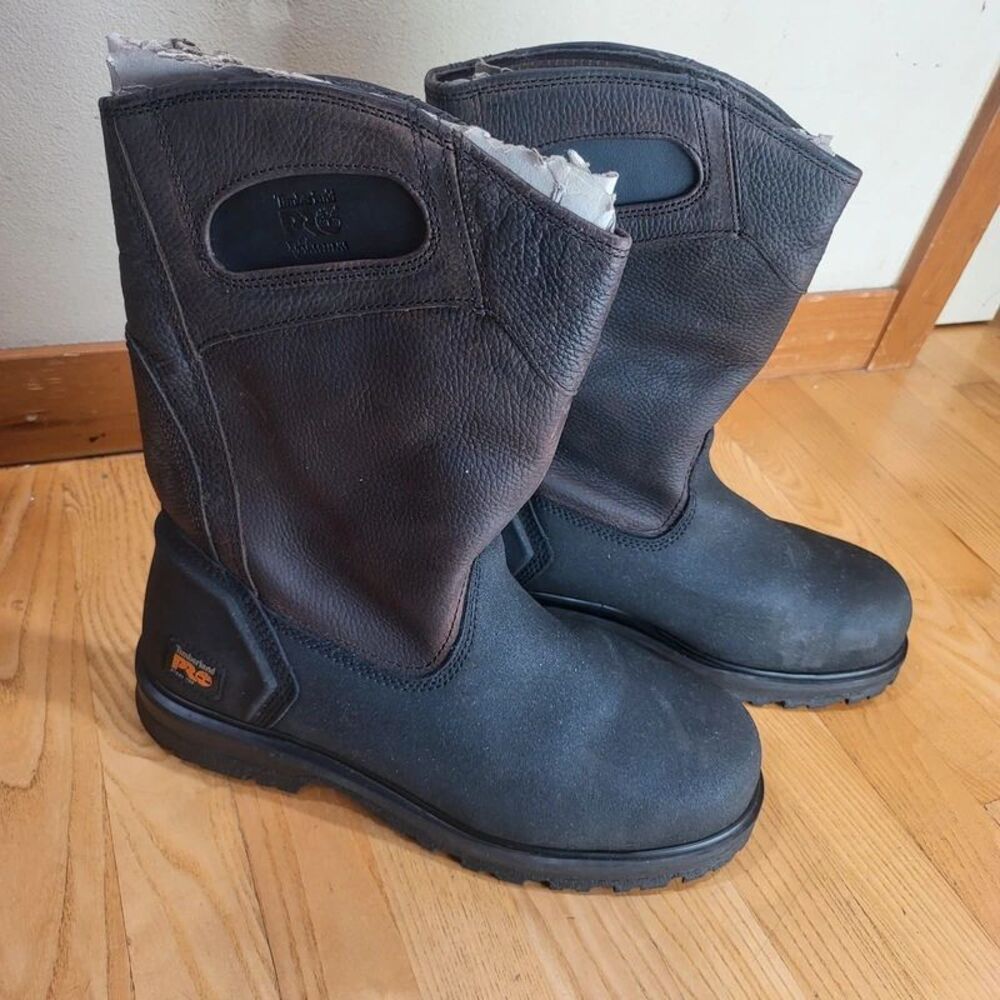 Timberland PRO Powerwelt Steel Toe Work Boots Men’s 13W Black Brown